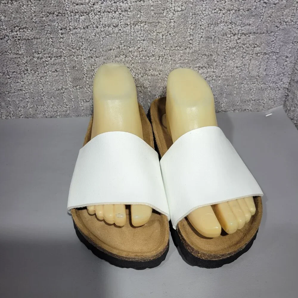 Betula By Birkenstock Reggae Unisex Size US L7 M5 White Birko-Flor Slide Sandal